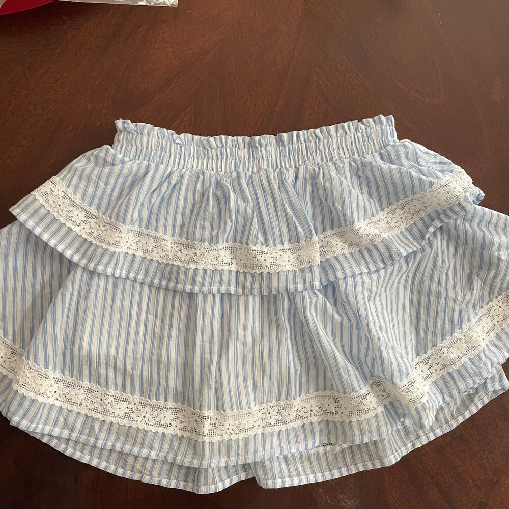 Wild Fable Target Tiered Mini Skort XXS Light Blue White Lace
